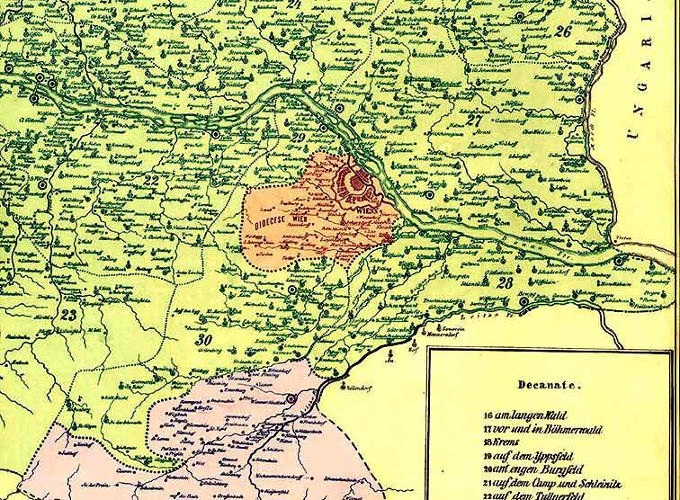 Alte Karte Erzdiözese Wien